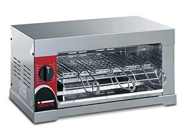 SIRMAN 6Q Professioneller Quarz-Toaster mit Umschalter 2400 Watt komplett aus Edelstahl Umschalter zur Ausnahme des unteren Widerstands
