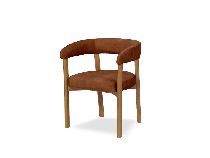 Armlehnstuhl HOME AFFAIRE NUVOLA Stuhl,Armstuhl,Made in Italy,Massivholz,Samt,24 Farbvarianten , braun (eiche natur, terra rotbraun, eiche natur, terra rotbaun), 1 Stk., Massivholz, Stühle, Armlehnstuhl, Wohn-Arbeitszimmer,Leseecke,schmutzabweisenderVelours mit Wolkeneffekt