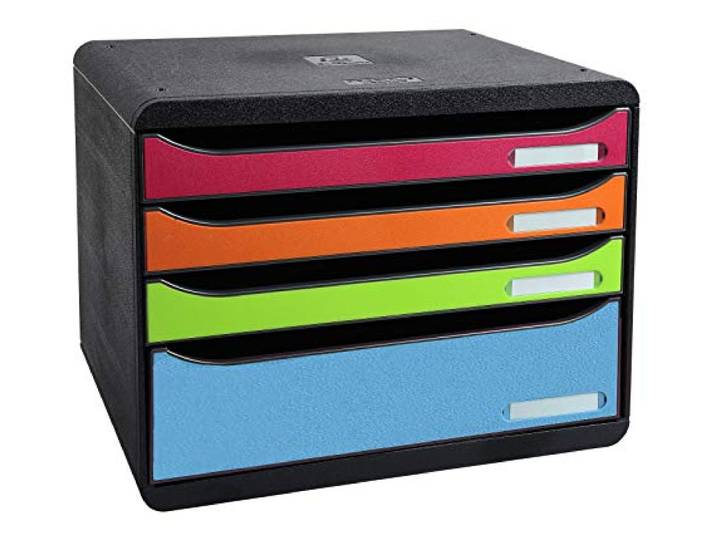 Exacompta Big Box plus horizon Caisson 4 tiroirs arlequin
