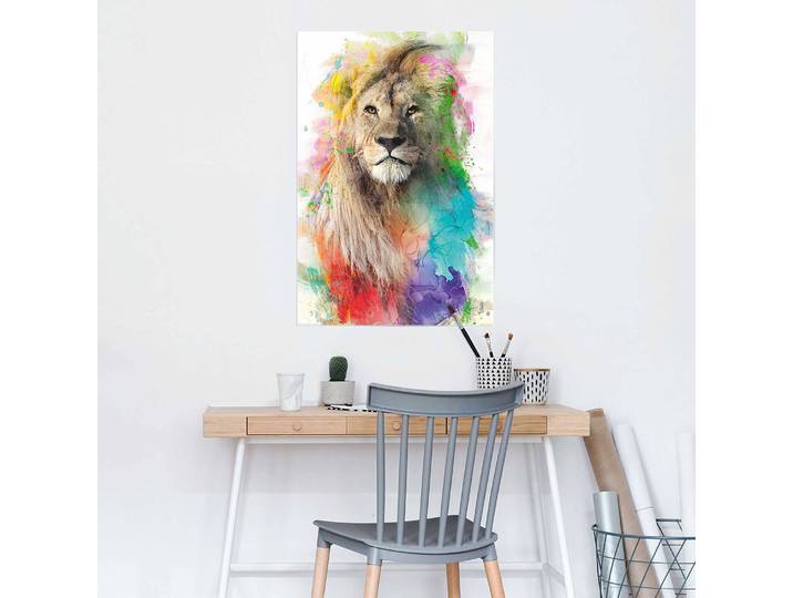 Poster Lion Papier Multicolore 61 x 92 x 0cm