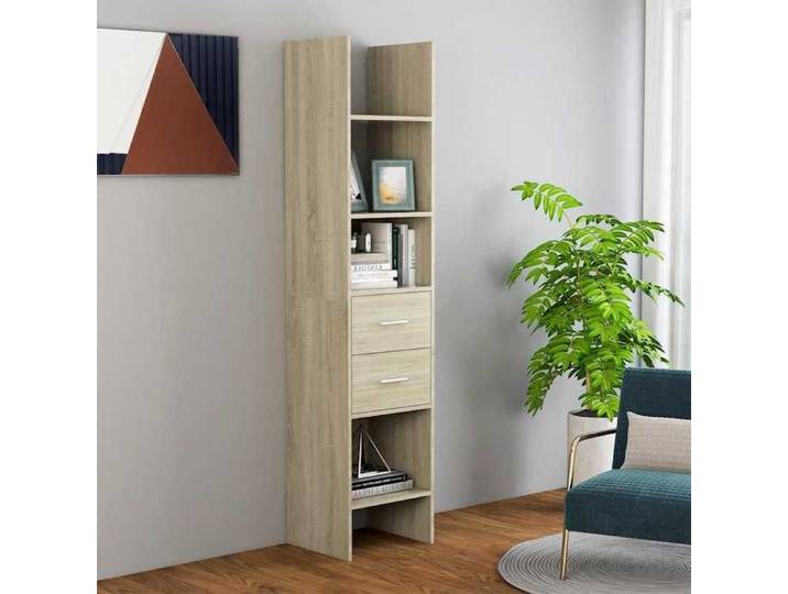SALE 2026  Armoire étagère magazine Brun - Bibliothèque Chêne sonoma 40x35x180cm - Bois d'ingénierie PRO927599017