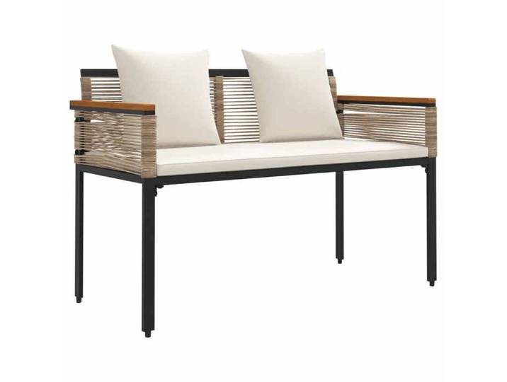 Moderne Banc extérieur/banc de Balcon - Banquette de jardin Beige et blanc crème 117x54x74.5 cm @EU452334