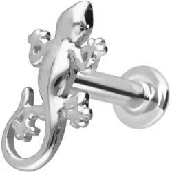 14 Karat Gold Labret mit Innengewinde GECKO