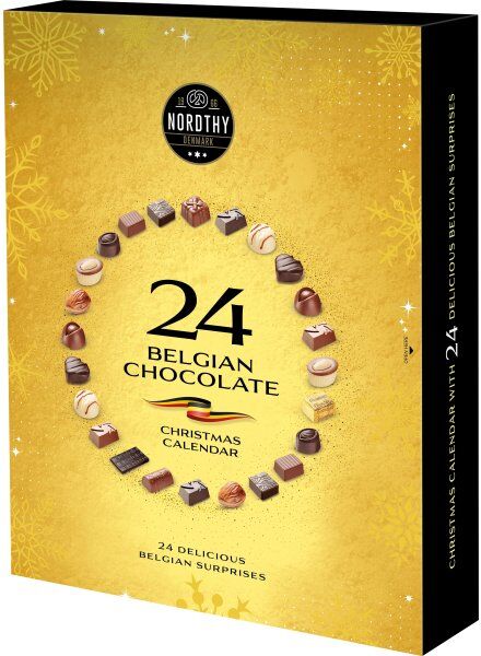 Nordthy Belgisk Chokolade Julekalender, 270 G