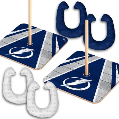 Skip's Garage Tampa Bay Lightning NHL Horseshoe Bag Toss Game