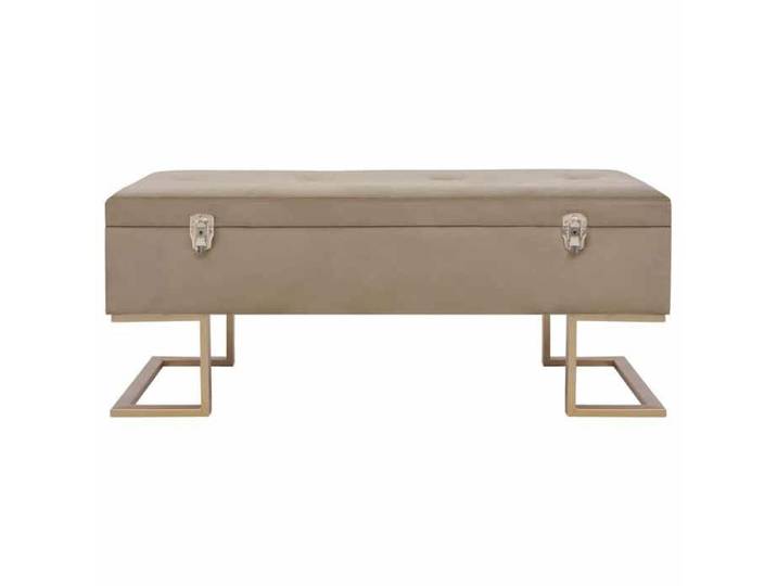 Meuble de couloir - Banc avec compartiment de rangement 105 cm Beige Velours - design élégant - pour maison(26575）