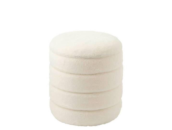 Ambia Home Pouf, Weiss, Textil, 41.5x47.5x41.5 cm, Poufs
