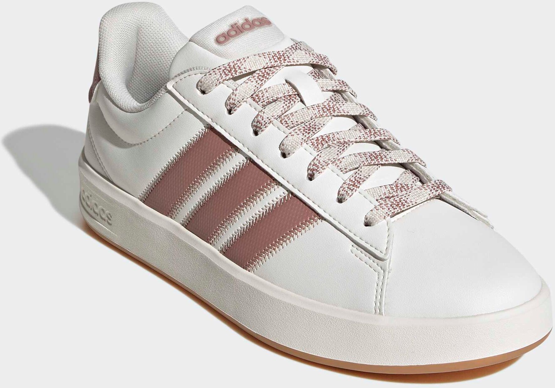 Sneaker ADIDAS SPORTSWEAR "GRAND COURT 3.0", Damen, Gr. 38,5, rosa (core weiß, warm clay, crystal linen), Synthetik, Textil, Schuhe Sneaker core weiß, warm clay, crystal linen 38,5