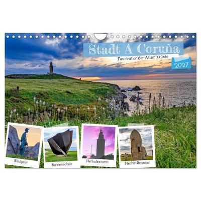 Stadt A Coruña (Wandkalender 2027 DIN A4 quer), CALVENDO Monatskalender