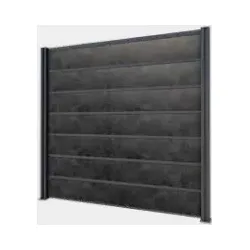 Gutta Sichtschutzzaun Erweiterung 194 x 186 cm Schichtstoffplatten Betonoptik anthrazit Anthrazit