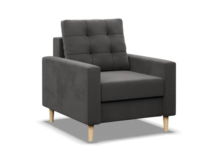 Mebligo - Sessel Wohnzimmer Blank, Sessel mit Schaumstoffpolsterung, Einfacher Relaxsessel, Fernsehsessel im Skandinavischen, Loungesessel Moderne, Sessel & Stühle - grau (Mikrofaser 27)