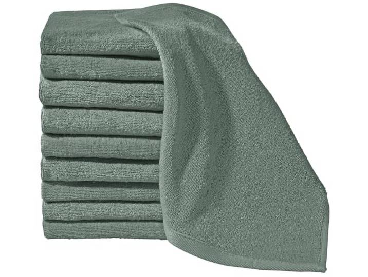 Erwin Müller Seiftuch 10er-Pack, Serie Heidenheim 100% Baumwolle Oliv Größe 30x30 cm - schnell trocknend und extra saugstark, kuschelweich, voluminöse Spitzenqualität