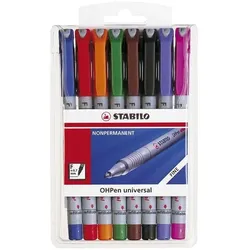 Stabilo Folienstifte-Set 0,7 mm (F) 8 Stück blau