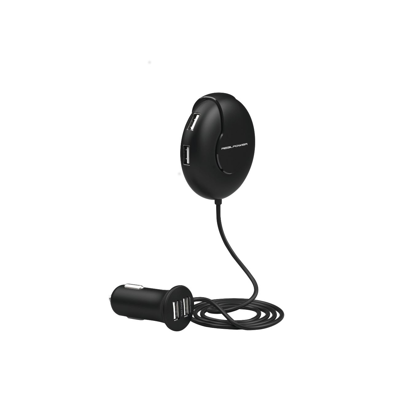 RealPower 6-port USB Car Charger als Klemme f.Rücksitz