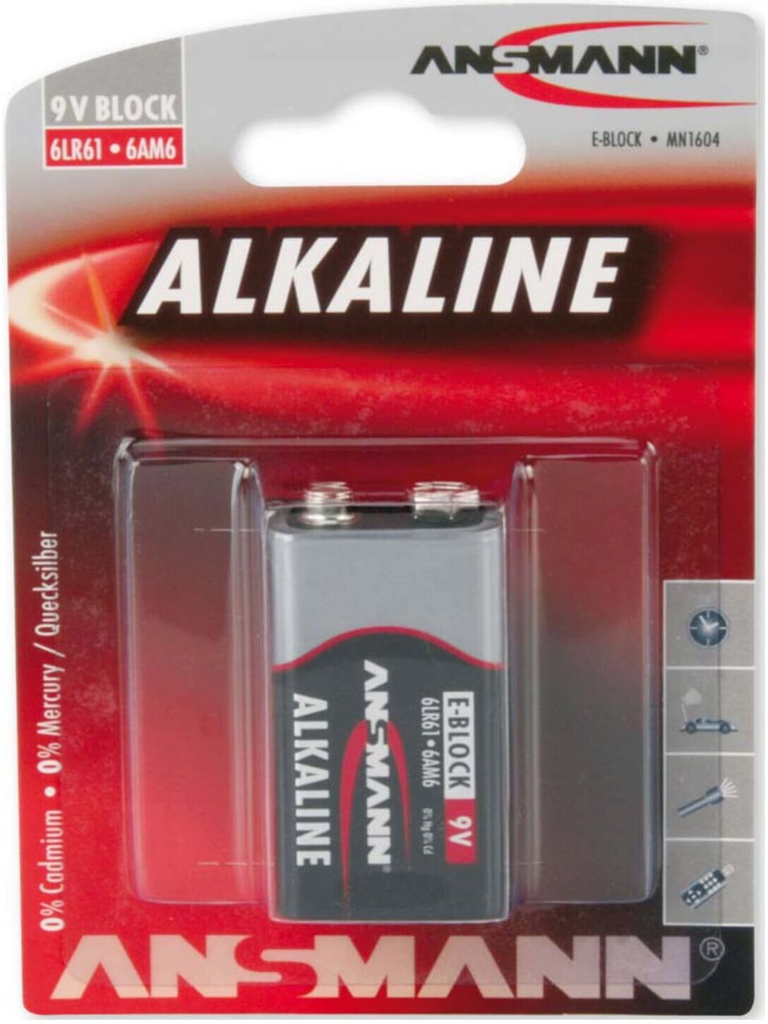 Ansmann Batterie 9V Block Red Alkaline 1515-0000 Bli)