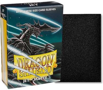 Dragon Shield Matte Japanese Size Card Sleeves – Jet, 60 Pack by Arcane Tinmen, Card Game Accessories for Collectors