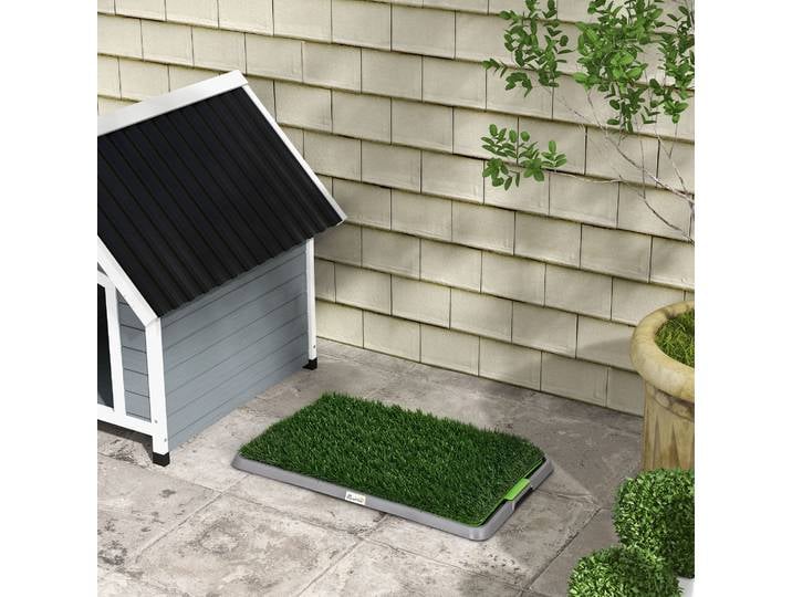 PawHut Toilette Chien Gazon Artificiel Bac 67x41cm Propreté