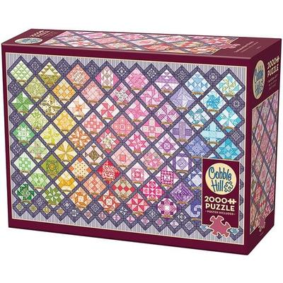Quilt mit bunten Quadraten 2000 Teile