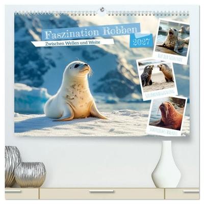 Faszination Robben - Zwischen Wellen und Weite (hochwertiger Premium Wandkalender 2027 DIN A2 quer), Kunstdruck in Hochglanz