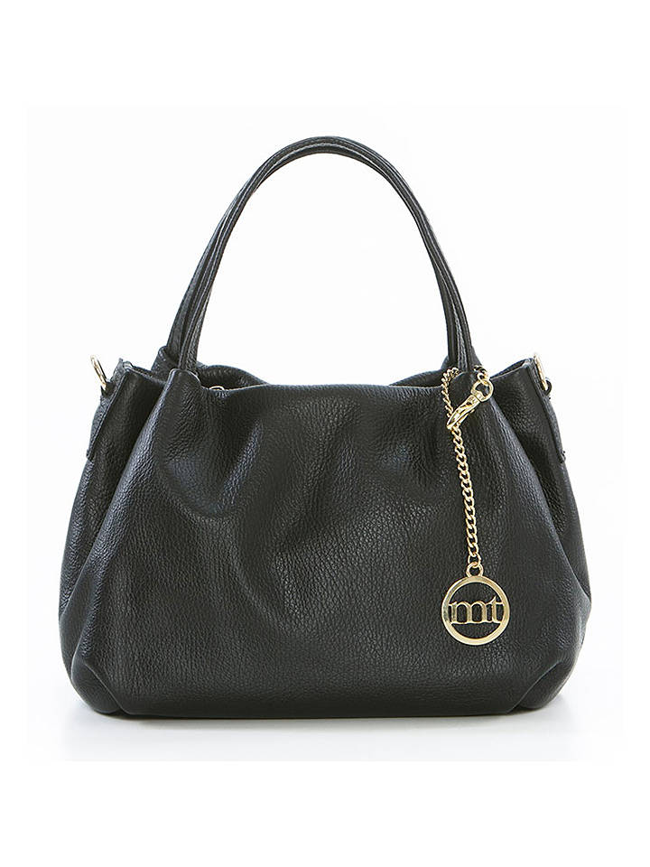 Mia Tomazzi Leder-Henkeltasche "Maggiore" in Schwarz - (B)28 x (H)20 x (T)12 cm - onesize