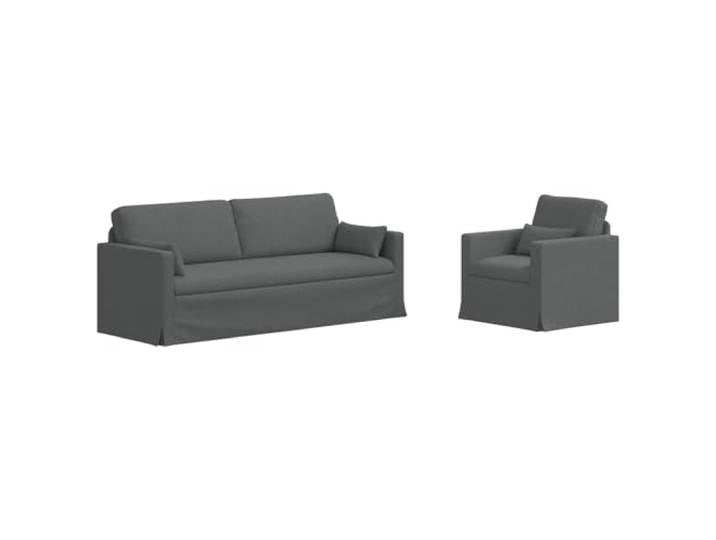GHVBNMF Sofaset 2-teilig Modulares Sofa Dunkelgrau Stoff Couch Bequemes Polstermöbel Set mit Metallrahmen für Wohnzimmer und Schlafzimmer, flexibel gestaltbar und langlebig.