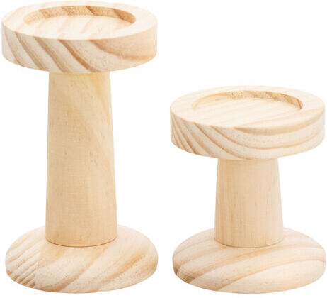Kerzenhalter aus Holz, 2 Stück