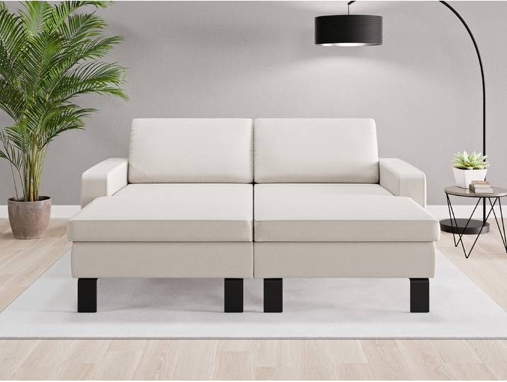 Loveseat Rio - Grau (Graubeige) - Feiner Mikrofaserstoff