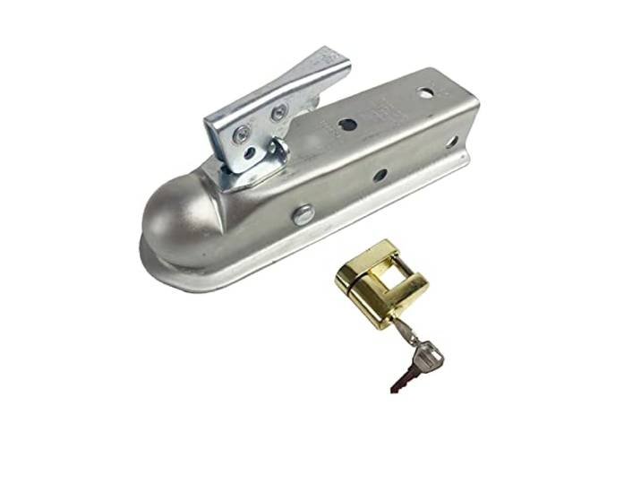Anhängerkupplung, Trailer 2 x 2 3500lbs Anhängerkuppler Hitch Ball Kopplung gerade Zunge Rv. Teile Camper Caravan Zubehör(White)