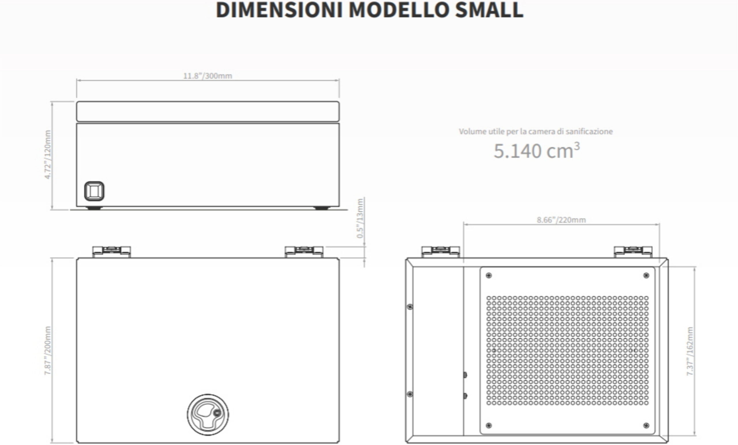 Custom Sanitize Box SMALL sistema di sanificazione professionale ad ozono 300x200x120 mm