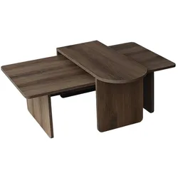 COUCHTISCHE 2er?Set asymmetrische Tischplatten L105 cm 105/60/35 cm