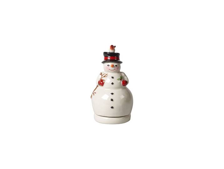 SPIELUHR SCHNEEMANN Nostalgic Melody bunt 15 cm