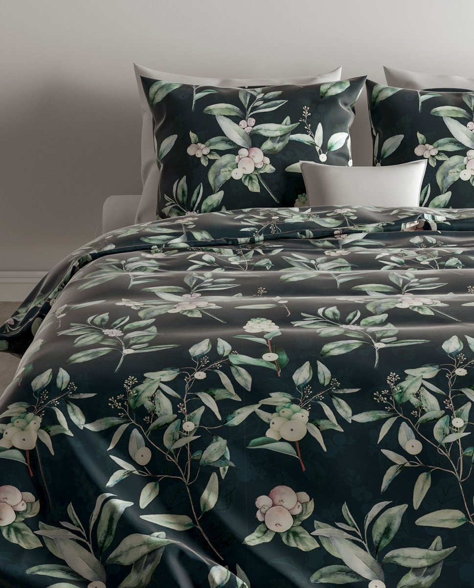 Zo! Home Matera Dekbedovertrek - Flanel - Lits-jumeaux - 240 x 220 cm - Green