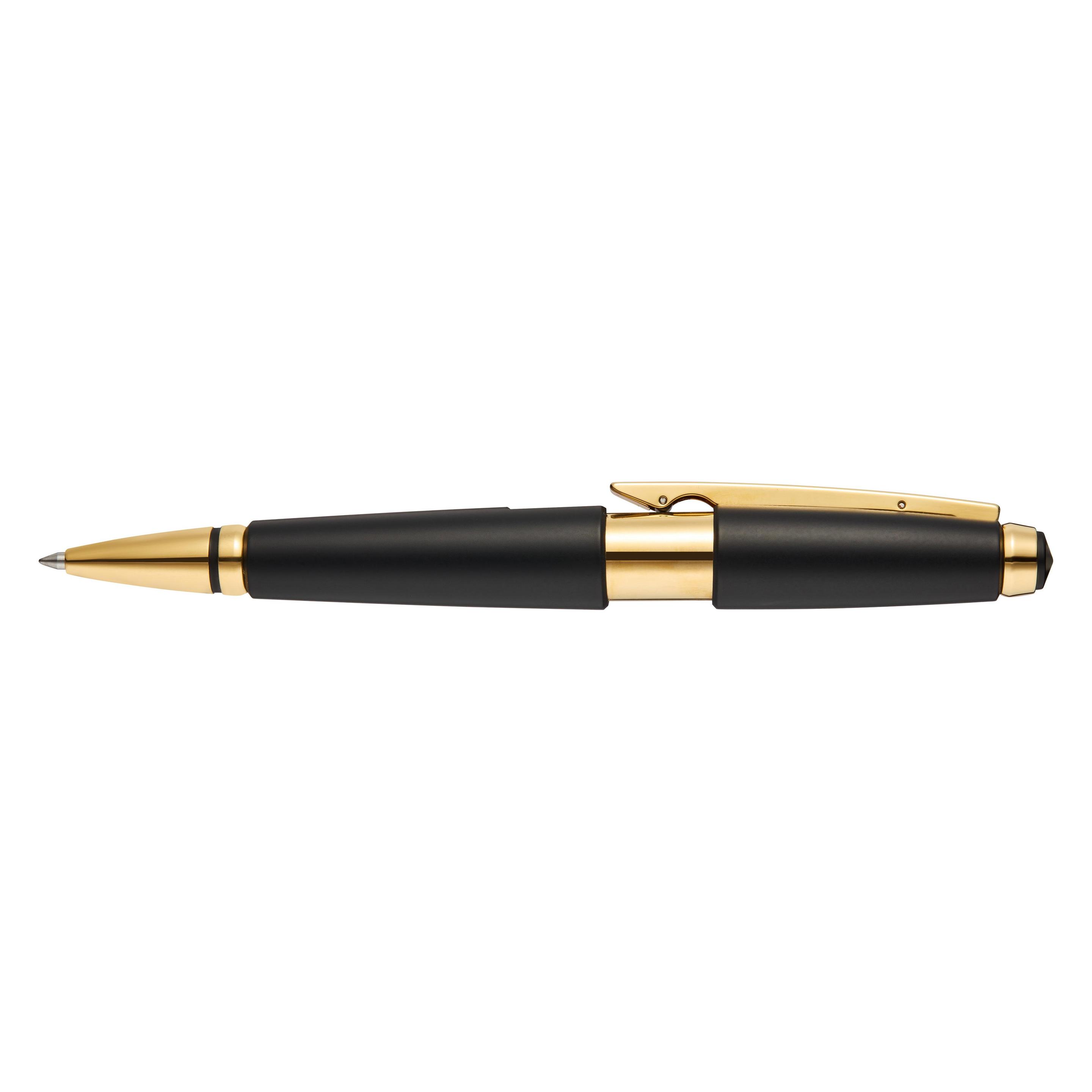 Cross Rollerball Edge Mattschwarz mit goldenen PVD Beschlägen (AT0555-20-CR)