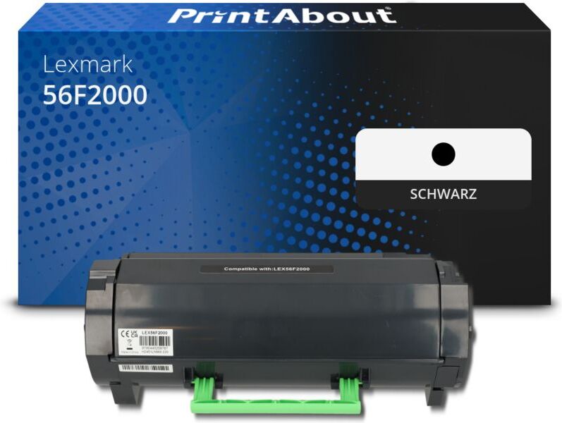 PrintAbout Toner kompatibel mit Lexmark 56F2000 - Schwarz