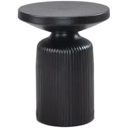 Eleganter Beistelltisch Schwarz, rund, Hammerschlag-Design. 40x40x50 cm | Kadima Design