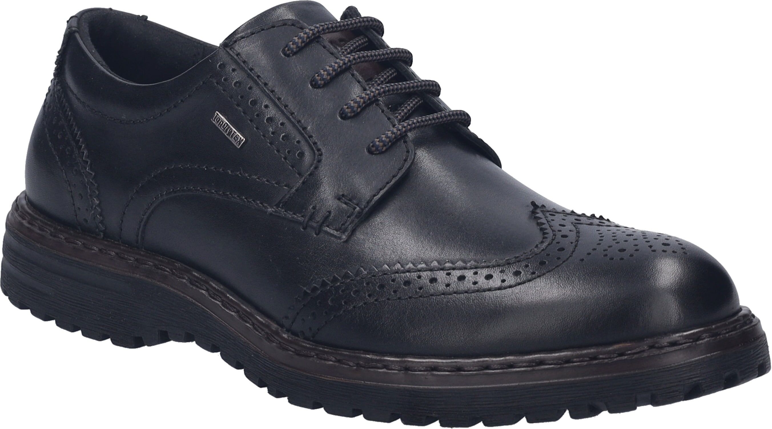 Budapester JOSEF SEIBEL "Erroll 59", Herren, Gr. 42, Leder Textil, schwarz, Lyralochung, Schuhe Budapester, Business Schuh, Budapester mit TEX-Membrane