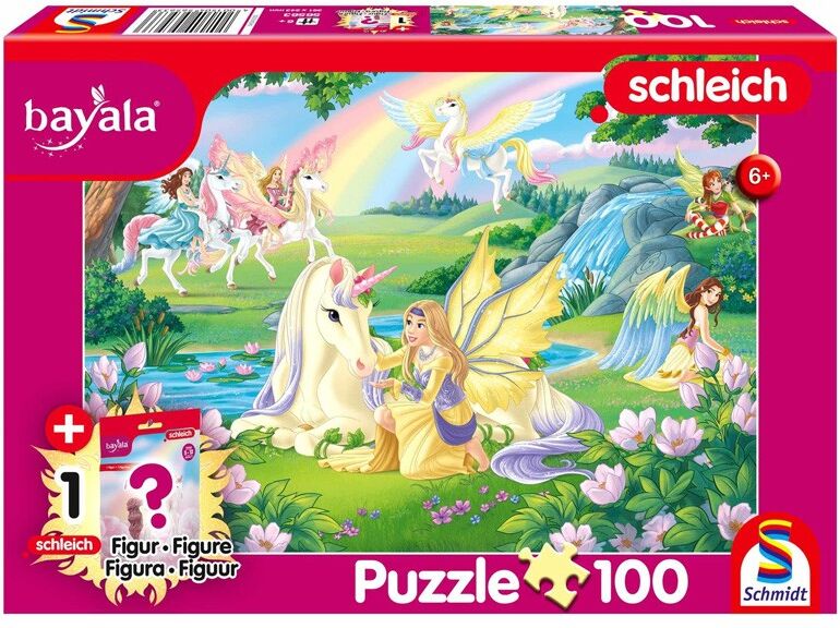 Puzzle 100 pcs avec une figurine bayala : Licornes magiques - Schmidt