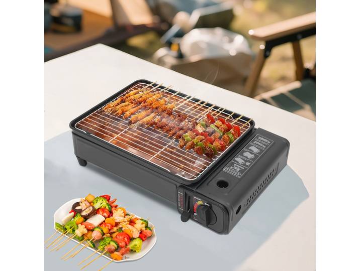 Réchaud de gril à gaz GPL/Butane Portable 2,2 kw, réchaud de Camping en plein air, Kit de cuiseur de barbecue avec étui de transport pour voyage, Trekking, RV
