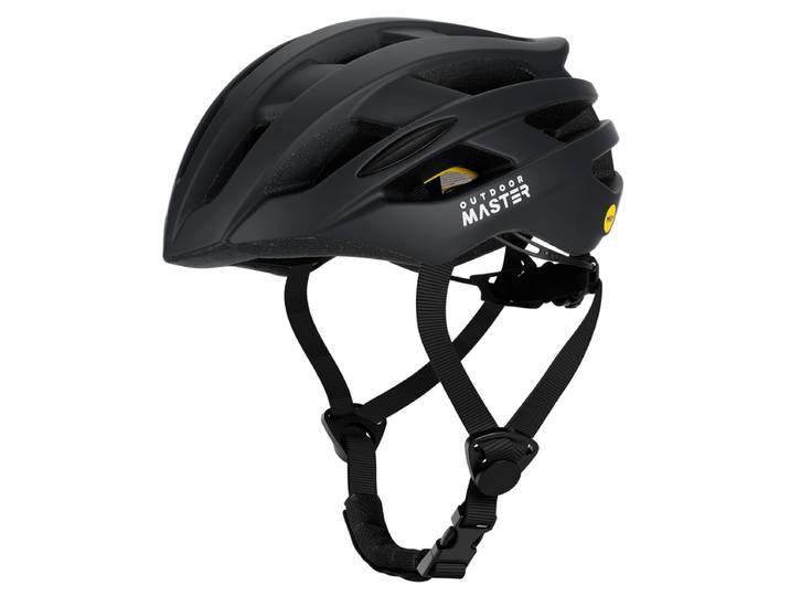 OutdoorMaster Volwassenen MIPS Racefietshelm Zwart L