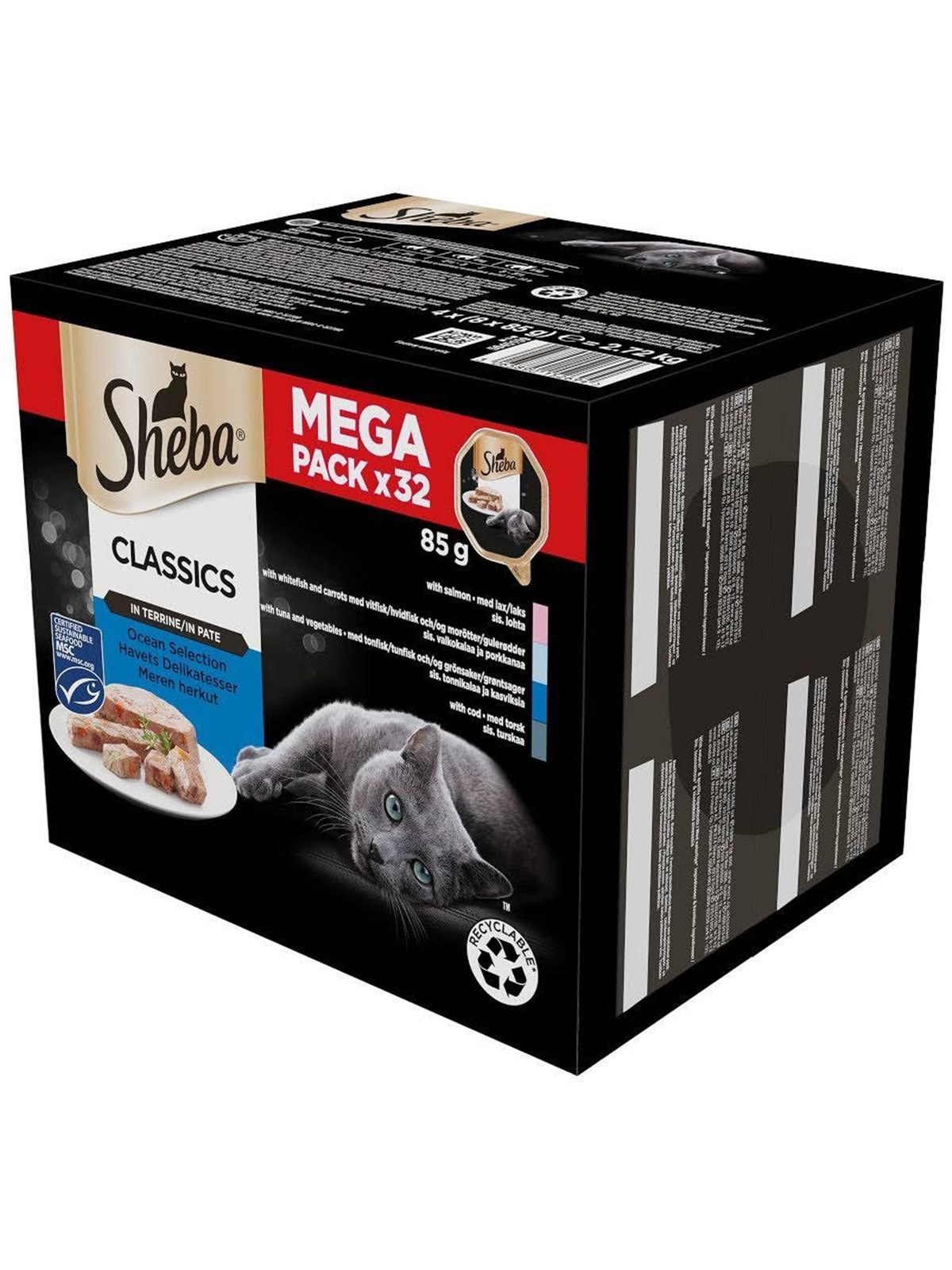 Sheba Wet cat food - White Fish, Cod, Salmon, Tuna - 32x85g