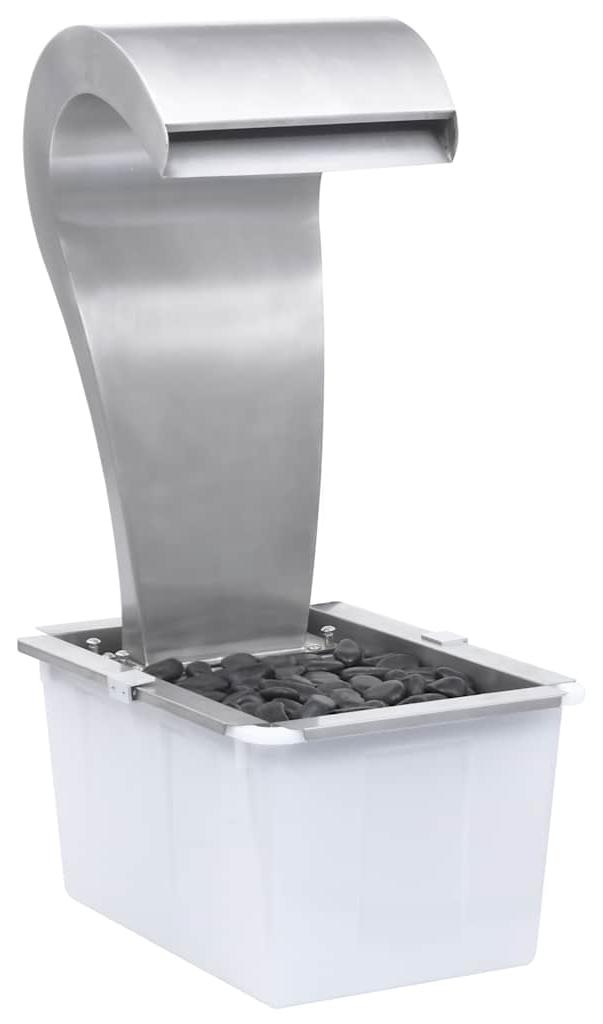 vidaXL Garten-Wasserfall Silbern 34x49x82 cm Edelstahl