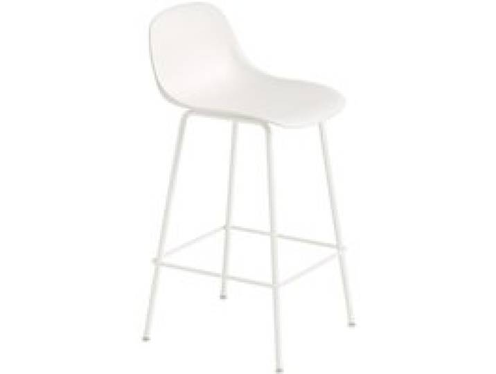 Muuto - Fiber Barhocker mit Rückenlehne Rohrgestell