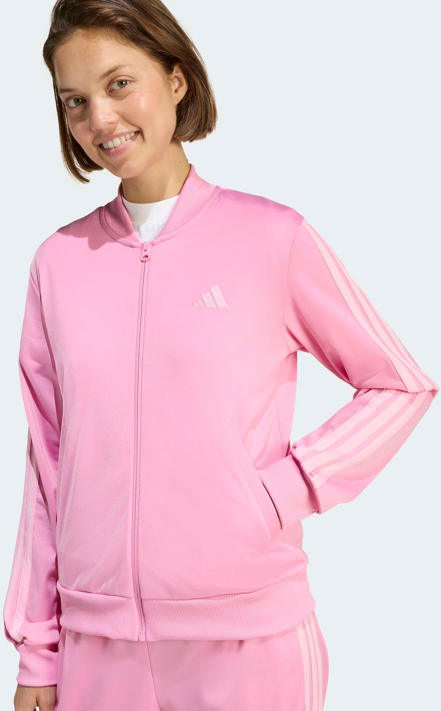 Trainingsanzug ADIDAS SPORTSWEAR "DAYREADY", Damen, Gr. XS, pink (st tropic bloom), Obermaterial: 100% Polyester, Sportanzüge Trainingsanzug st tropic bloom XS
