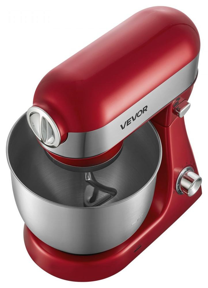 Selius Elektrische Keukenmixer 1000 W met 5 Liter RVS Mengkom - Rood