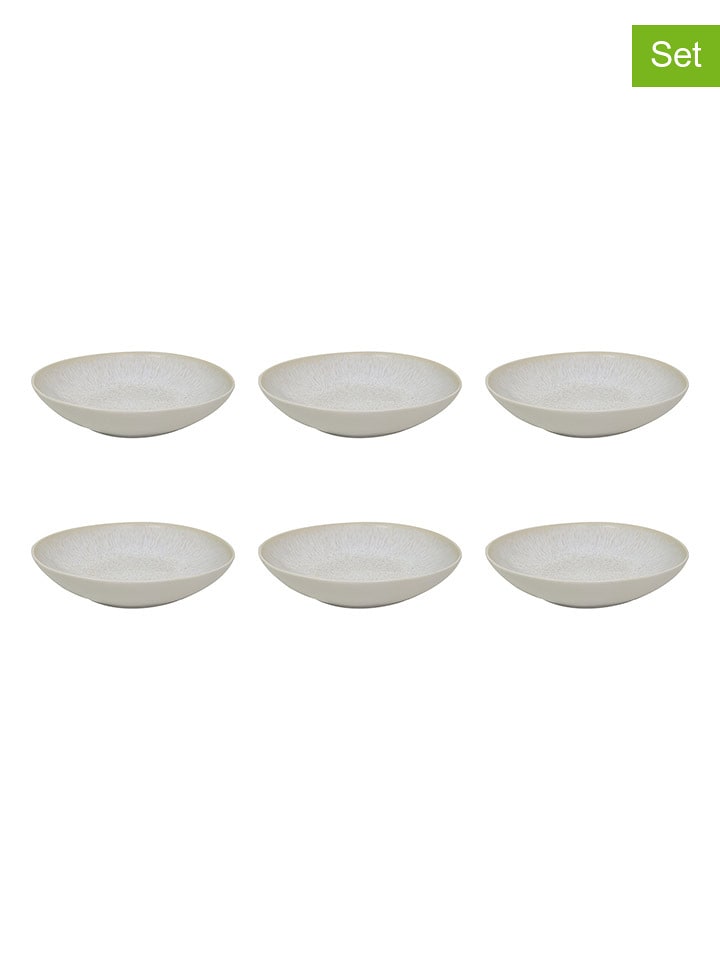 Ard'time 6er-Set: Dessertteller "Nuage" in Creme - Ø 20 cm - onesize