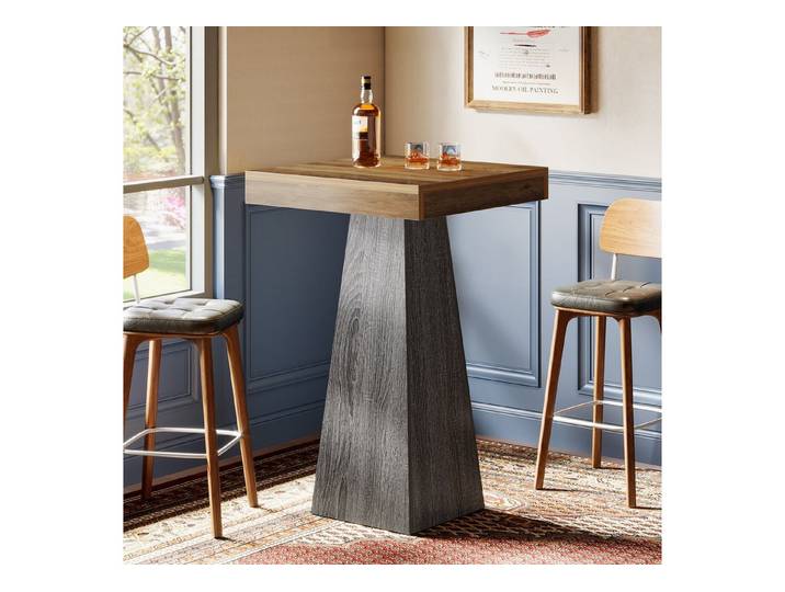 Tribesigns Bartisch 100 cm hoher Stehtisch für kleine Räume, quadratisches Bar-Element, für Essbereich, Kaffeebar, Cocktailbar, Wohnzimmer, Küche (nur Tisch)