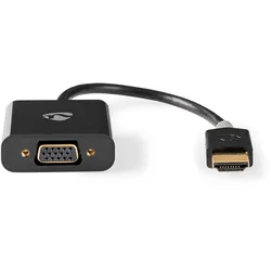 Nedis HDMI -Adapter - HDMI Stecker - USB Micro-B Buchse / VGA Buchse / 3.5 mm Buchse - Vergoldet - Gerade - PVC - Anthrazit - 1 Stück - Box
