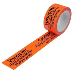Transpak, Klebeband, Warnklebeband PP Breite 50mm Länge 66m Stärke 52μ PP Dr.Hochempf. Elektrogeräte (50 mm)