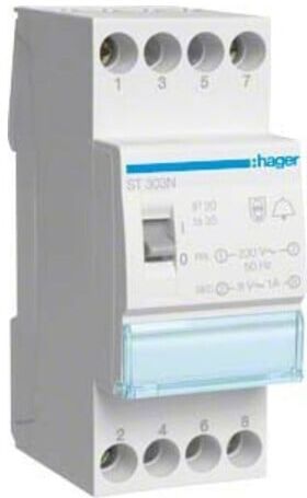 Hager Klingeltrafo mit Schalter 8VA 230/8V ST303N)