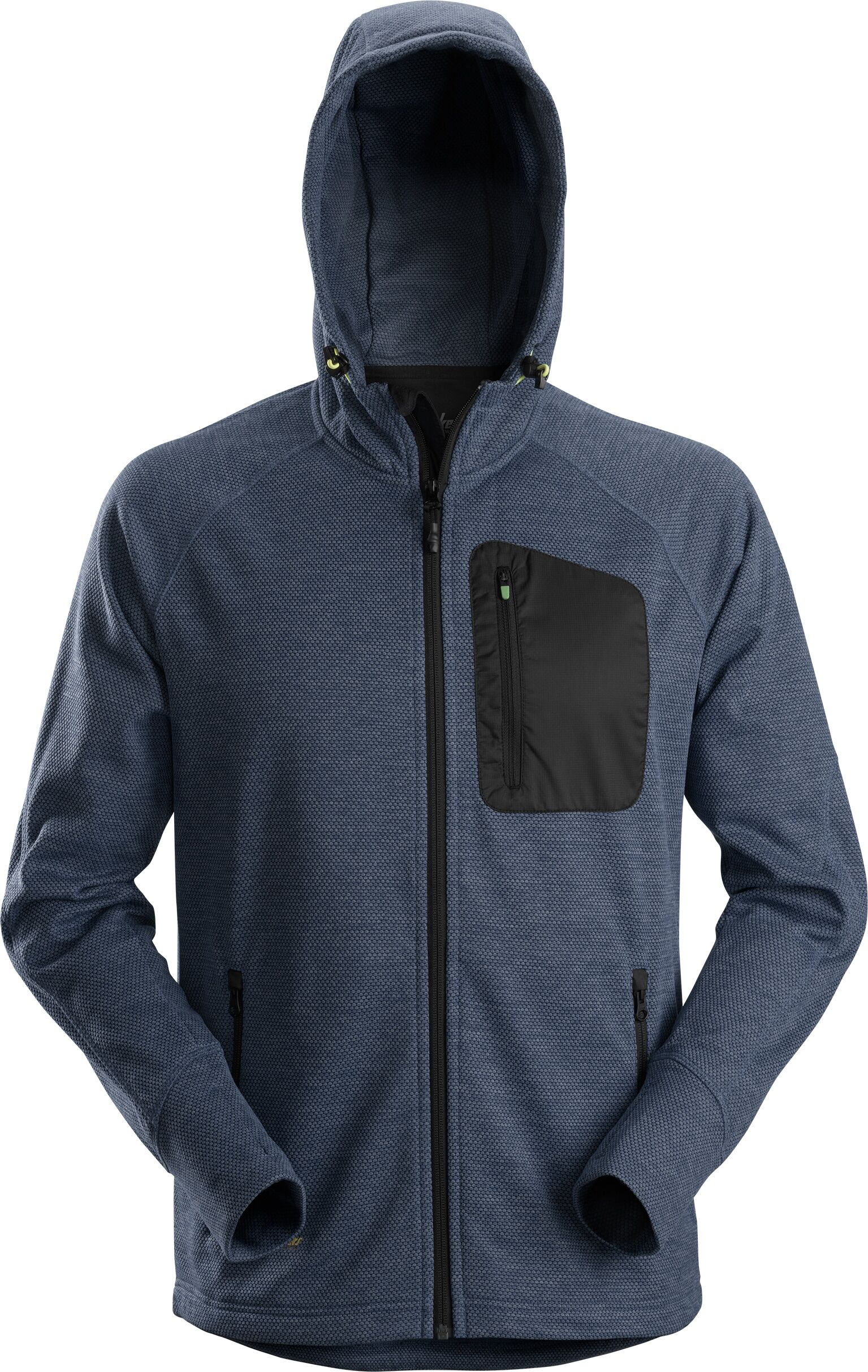 Outdoorjacke SNICKERS WORKWEAR "FlexiWork, Fleece Hoodie", Herren, Gr. XXL, blau, Obermaterial: 100% Polyester PES., Jacken Outdoorjacke
